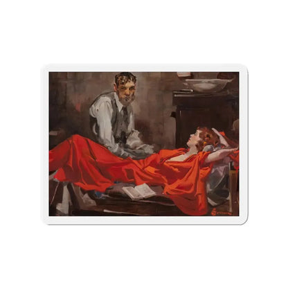 Story illustration_3 (Magazine Illustration) Refrigerator Magnet 4 Inch Die-Cut - The Sticker Space