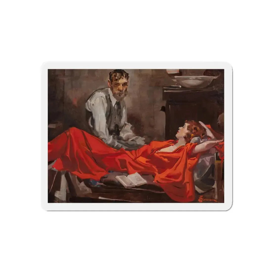 Story illustration_3 (Magazine Illustration) Refrigerator Magnet 5 Inch Die-Cut - The Sticker Space