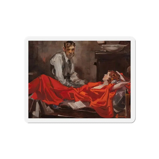 Story illustration_3 (Magazine Illustration) Refrigerator Magnet 6 Inch Die-Cut - The Sticker Space