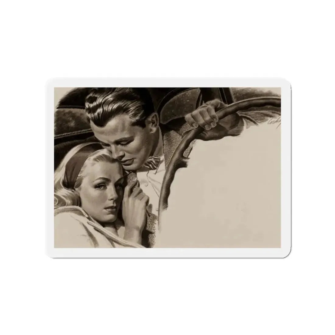 Story illustration_4 (Magazine Illustration) Refrigerator Magnet 2 Inch Die-Cut - The Sticker Space