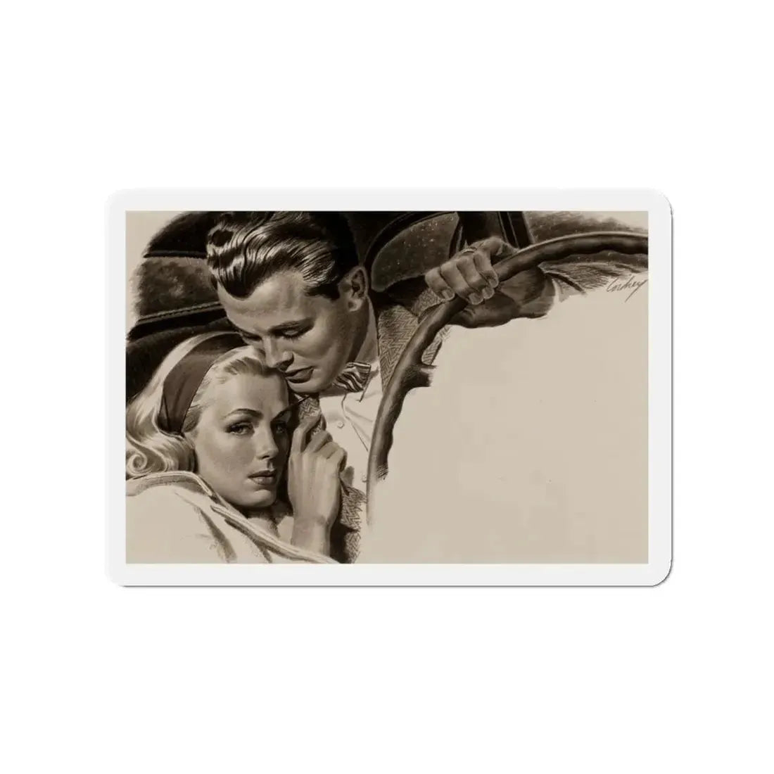 Story illustration_4 (Magazine Illustration) Refrigerator Magnet 3 Inch Die-Cut - The Sticker Space