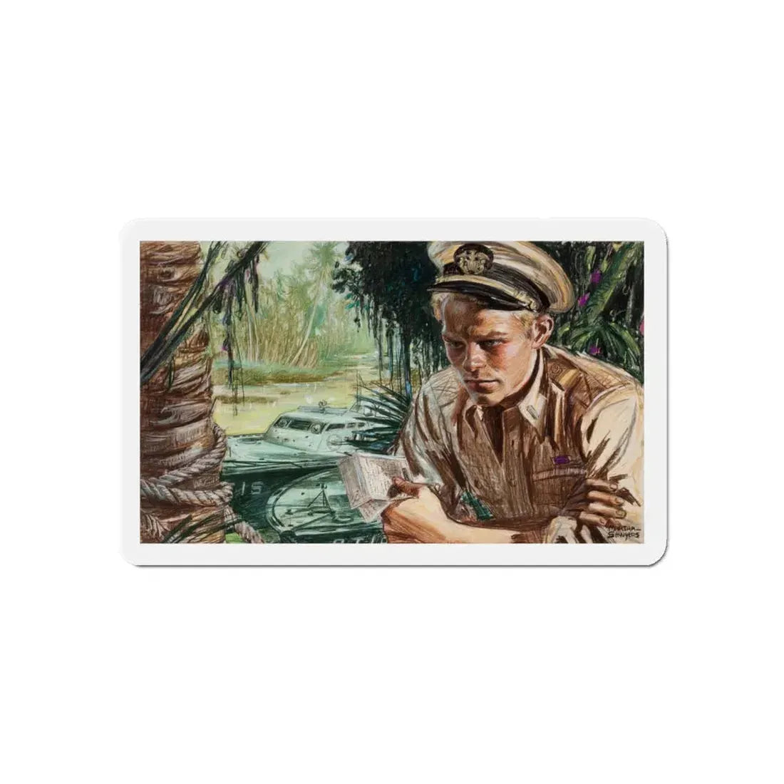 Story illustration_5 (Magazine Illustration) Refrigerator Magnet 6 Inch Die-Cut - The Sticker Space