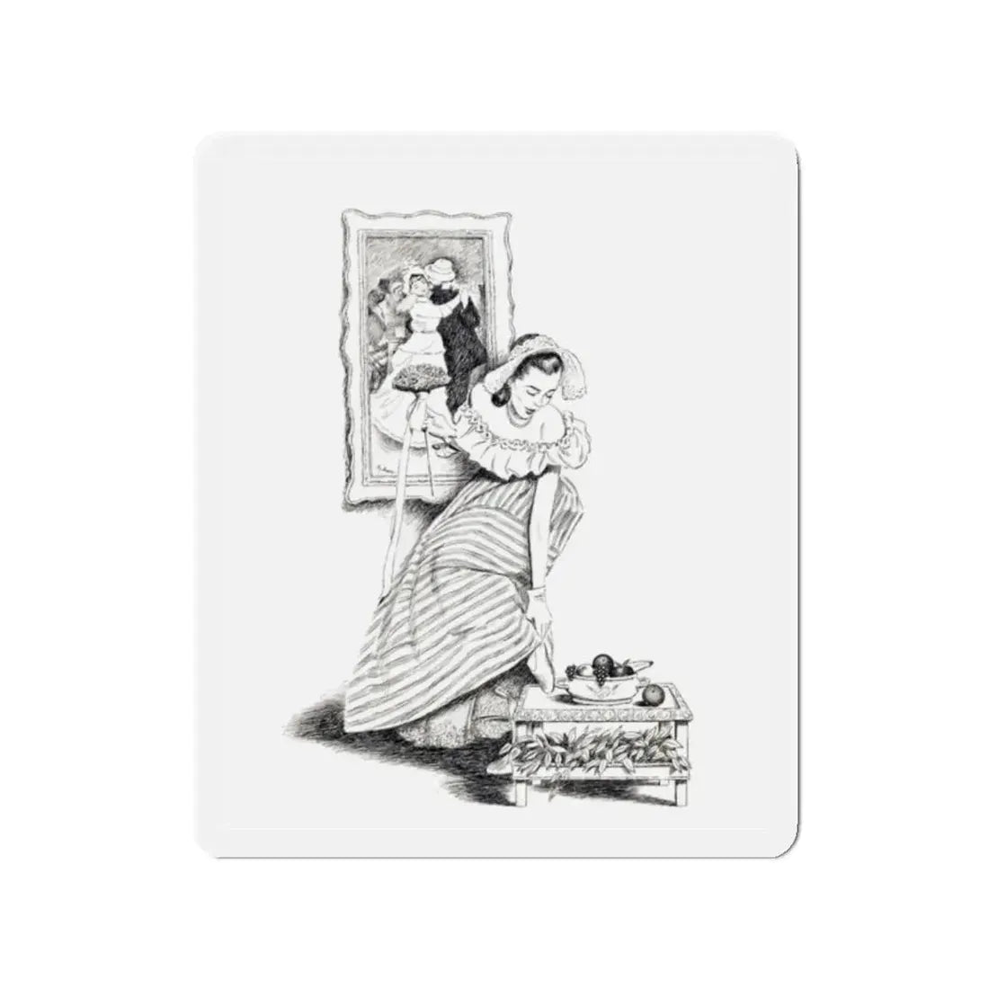 Story illustration_7 (Magazine Illustration) Refrigerator Magnet 2 Inch Die-Cut - The Sticker Space