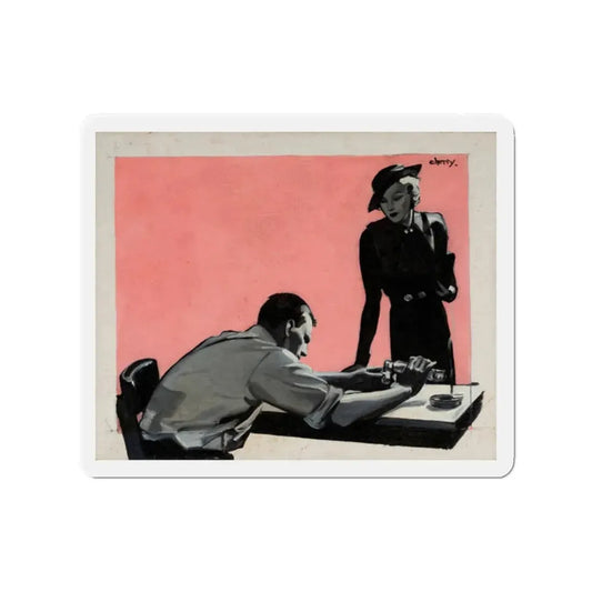 Story illustration_8 (Magazine Illustration) Refrigerator Magnet 2 Inch Die-Cut - The Sticker Space