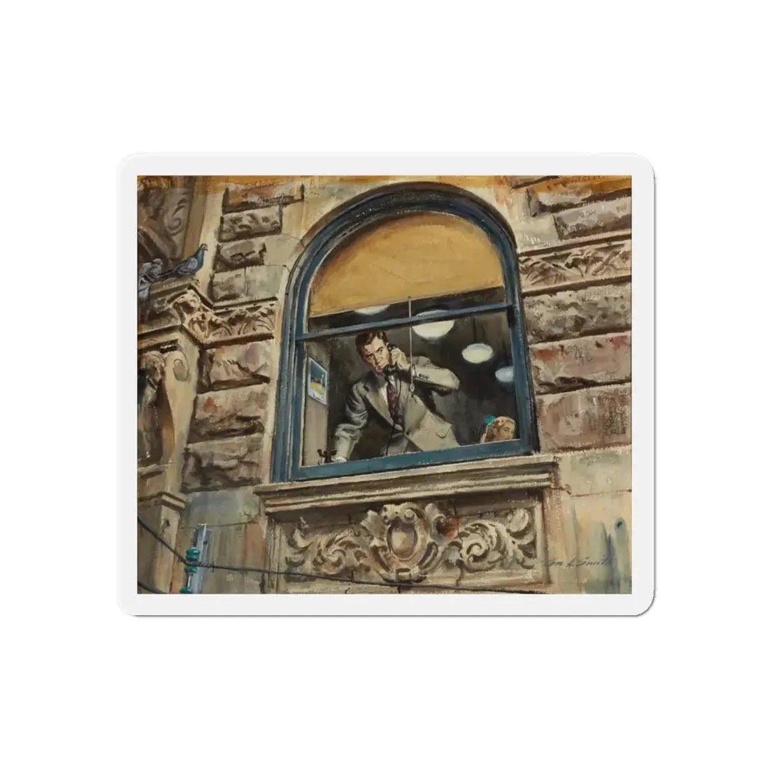 Story illustration_9 (Magazine Illustration) Refrigerator Magnet 6 Inch Die-Cut - The Sticker Space