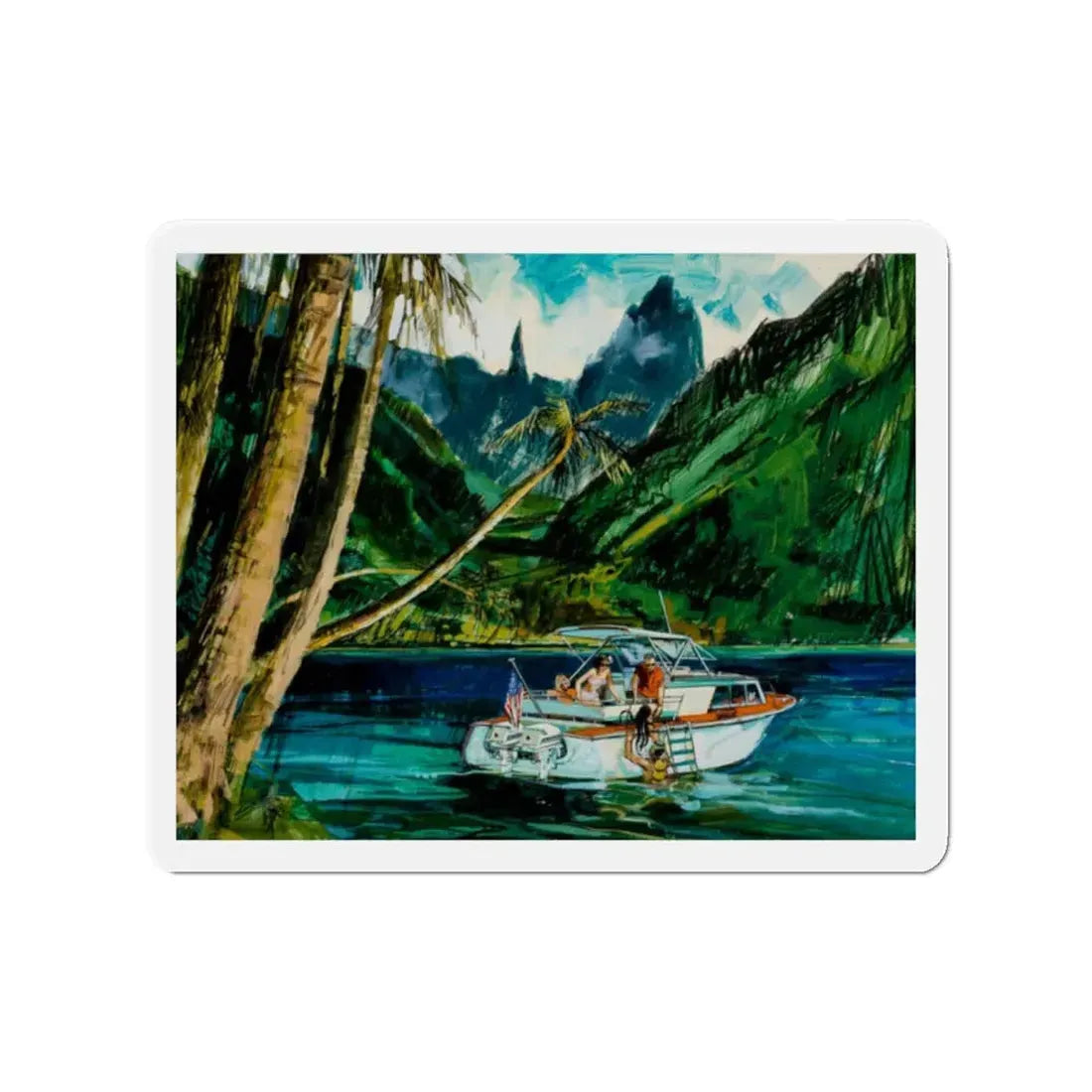 Story illustrations (1) (Magazine Illustration) Refrigerator Magnet 2 Inch Die-Cut - The Sticker Space