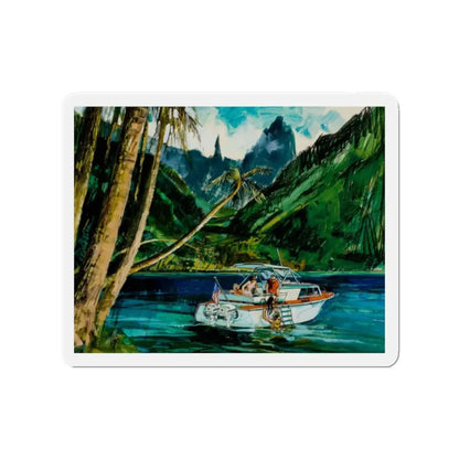 Story illustrations (1) (Magazine Illustration) Refrigerator Magnet 2 Inch Die-Cut - The Sticker Space