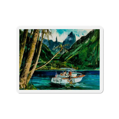 Story illustrations (1) (Magazine Illustration) Refrigerator Magnet 3 Inch Die-Cut - The Sticker Space