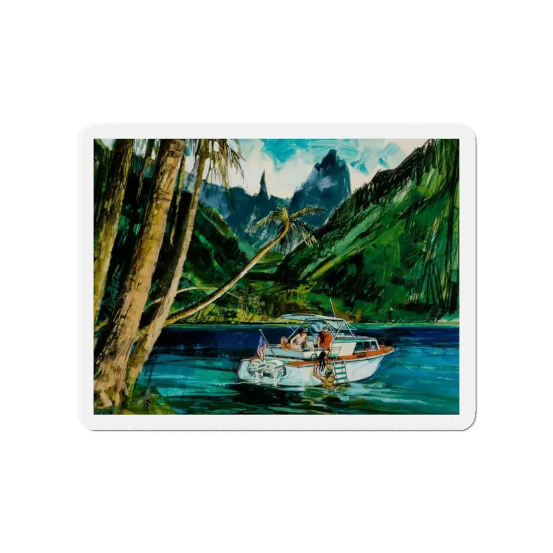 Story illustrations (1) (Magazine Illustration) Refrigerator Magnet 4 Inch Die-Cut - The Sticker Space