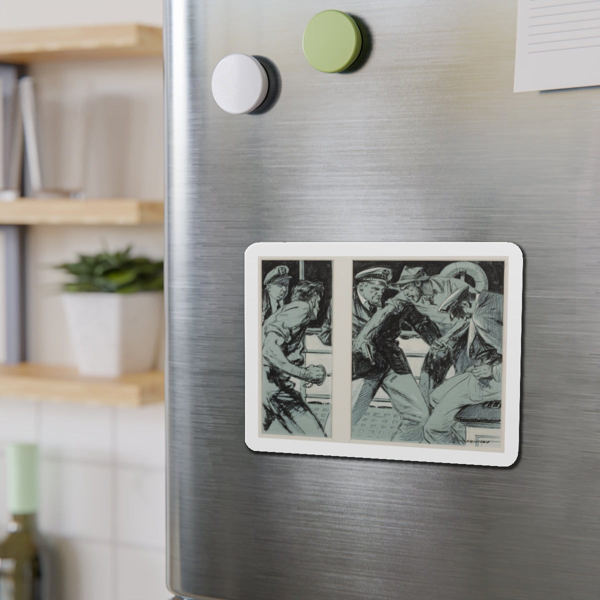 Story illustrations (Magazine Illustration) Refrigerator Magnet-The Sticker Space