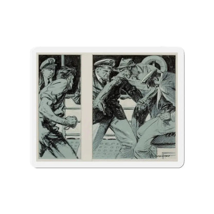 Story illustrations (Magazine Illustration) Refrigerator Magnet 4 Inch Die-Cut - The Sticker Space