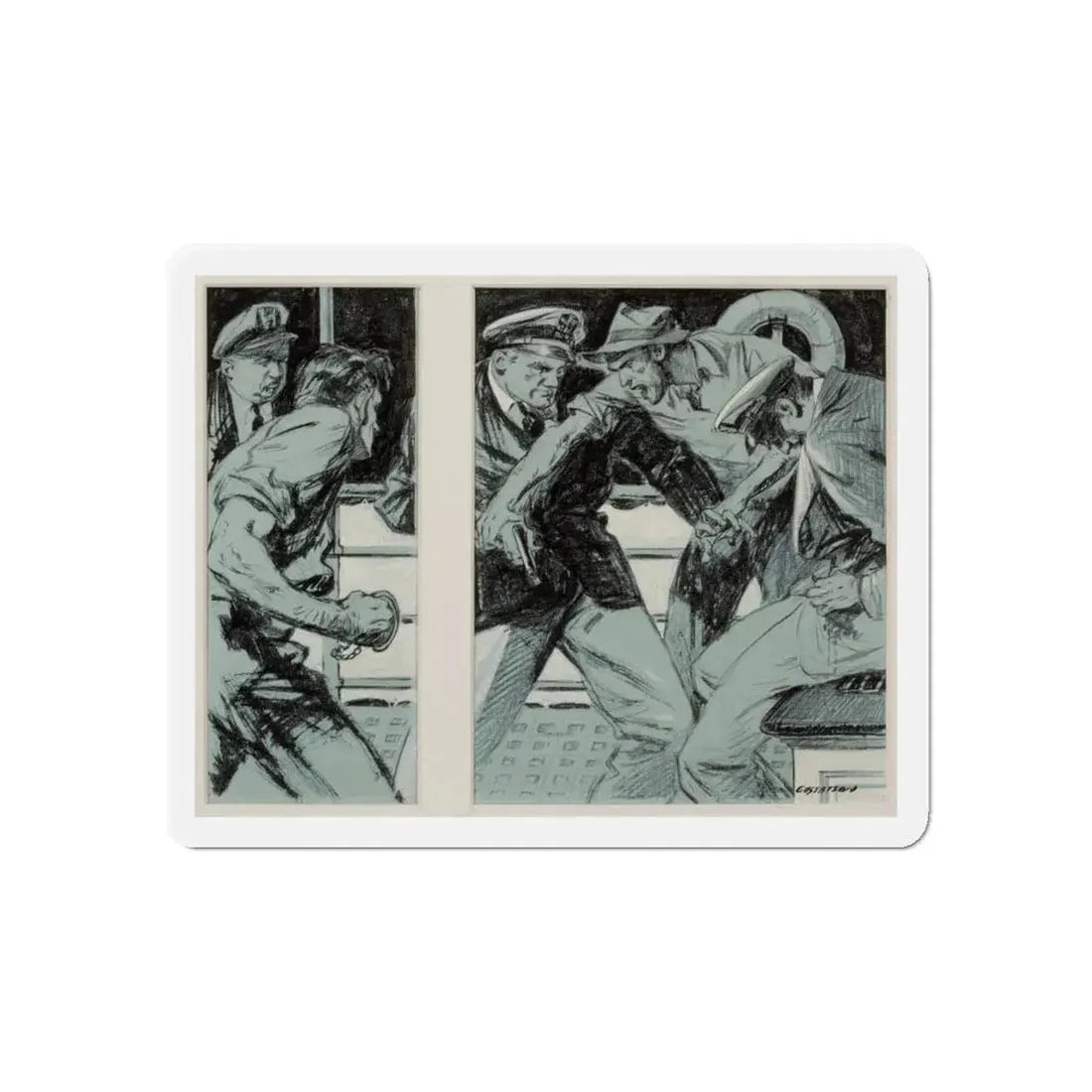 Story illustrations (Magazine Illustration) Refrigerator Magnet 6 Inch Die-Cut - The Sticker Space