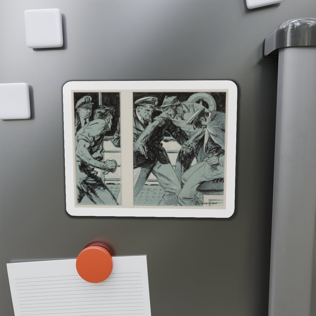 Story illustrations (Magazine Illustration) Refrigerator Magnet-The Sticker Space