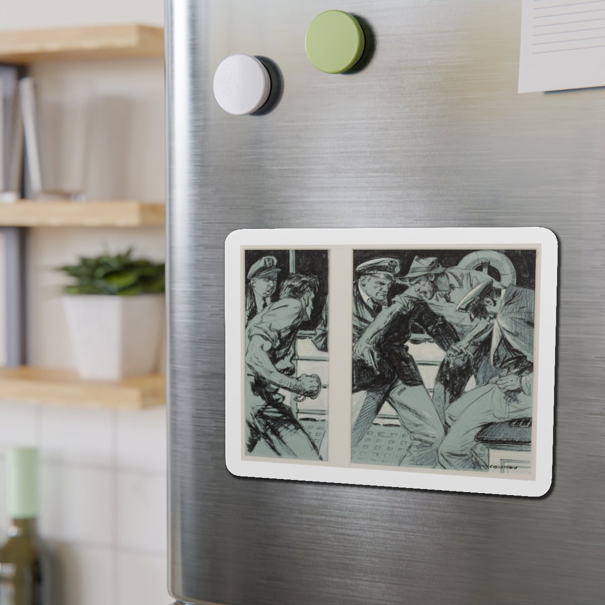 Story illustrations (Magazine Illustration) Refrigerator Magnet-The Sticker Space