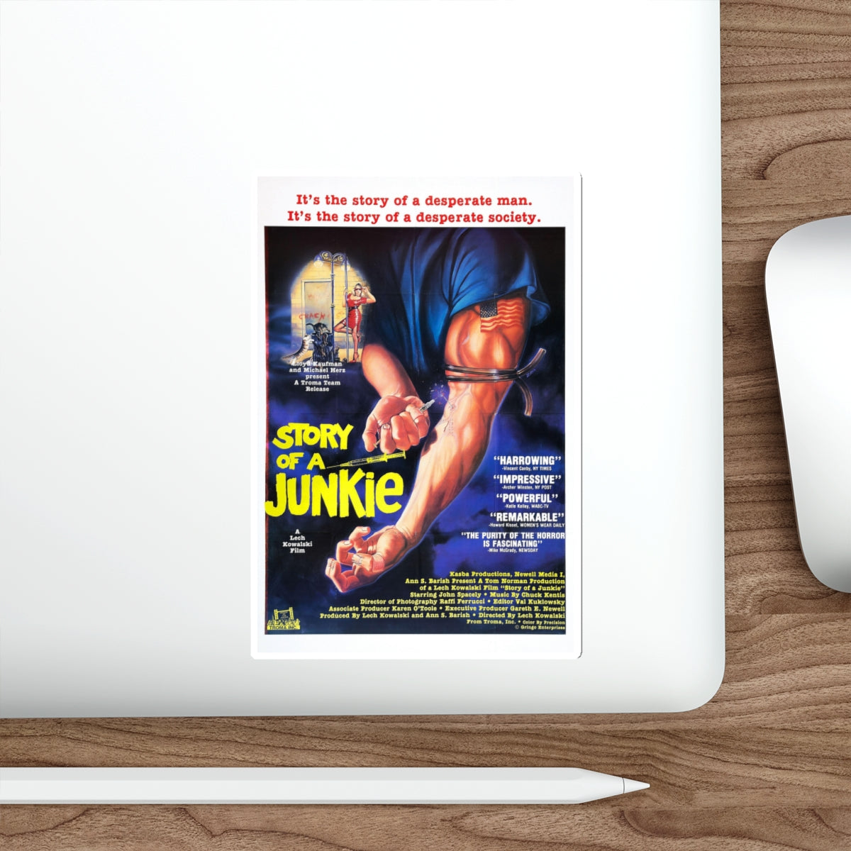 STORY OF A JUNKIE 1985 Movie Poster STICKER Vinyl Die-Cut Decal-The Sticker Space