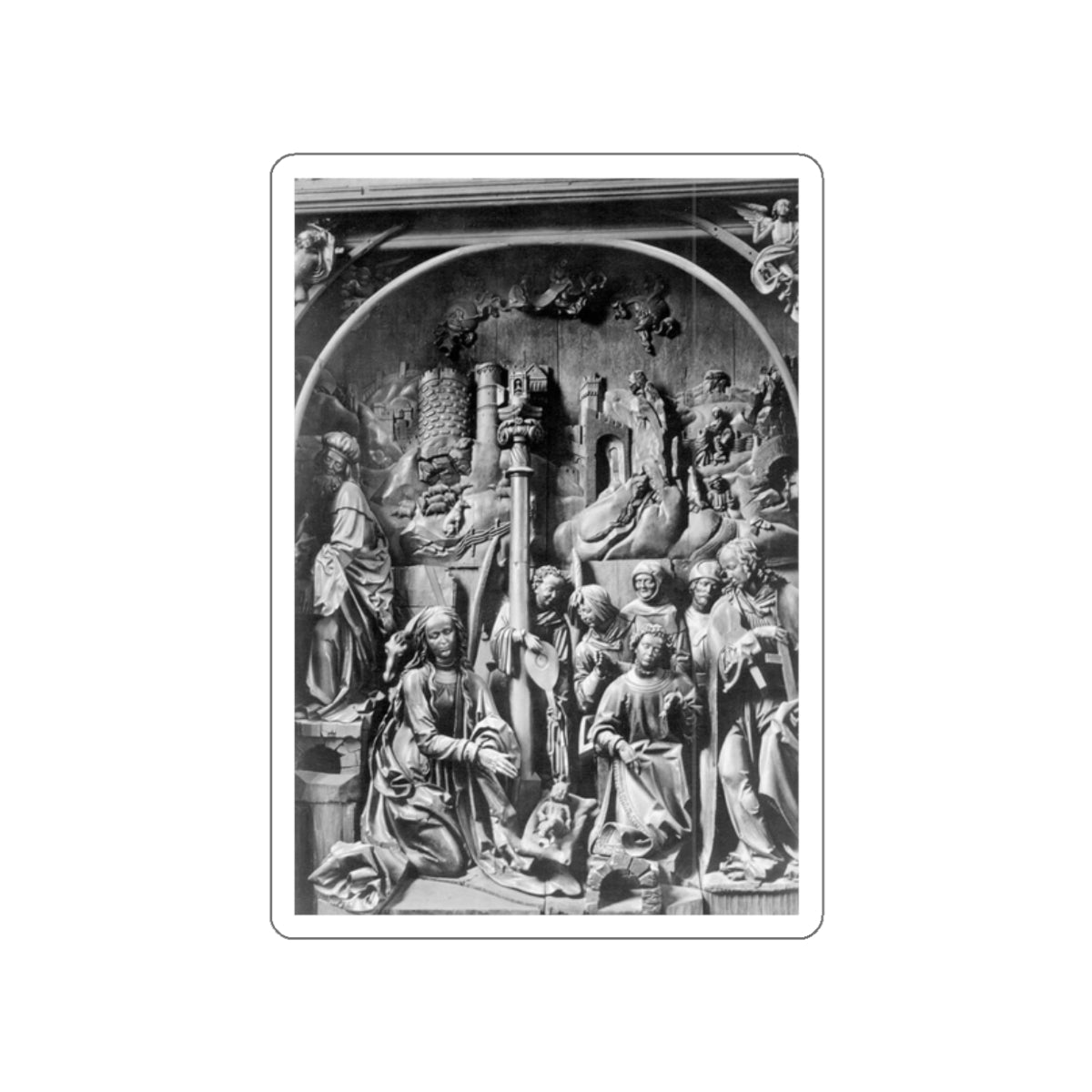 STOSS, Weit - Winged Altarpiece (detail) (Artwork) STICKER Vinyl Die-Cut Decal-White-The Sticker Space