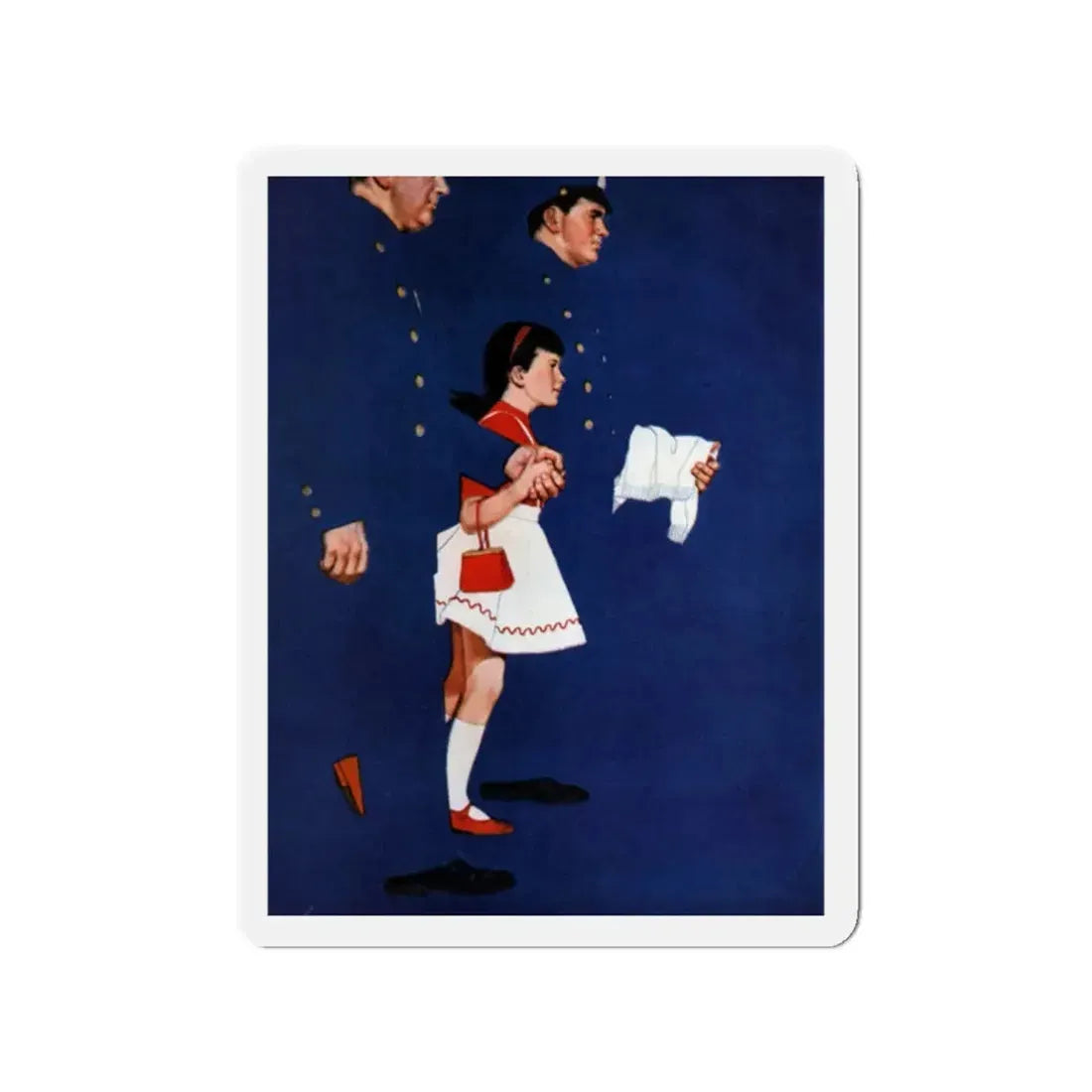 Stowaway (1), Cosmopolitan, July 1953 (Magazine Illustration) Refrigerator Magnet 2 Inch Die-Cut - The Sticker Space