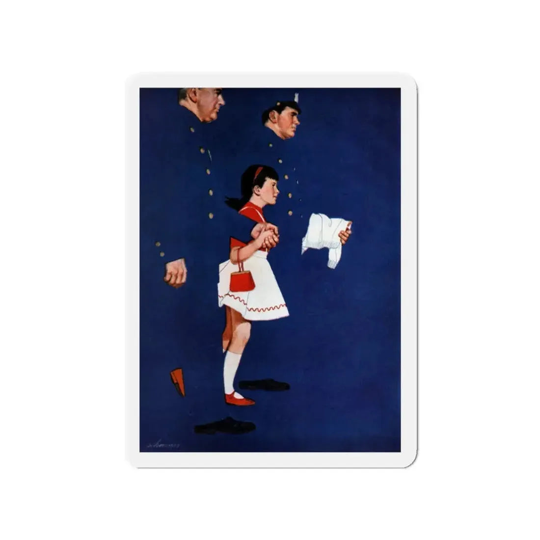 Stowaway (1), Cosmopolitan, July 1953 (Magazine Illustration) Refrigerator Magnet 3 Inch Die-Cut - The Sticker Space