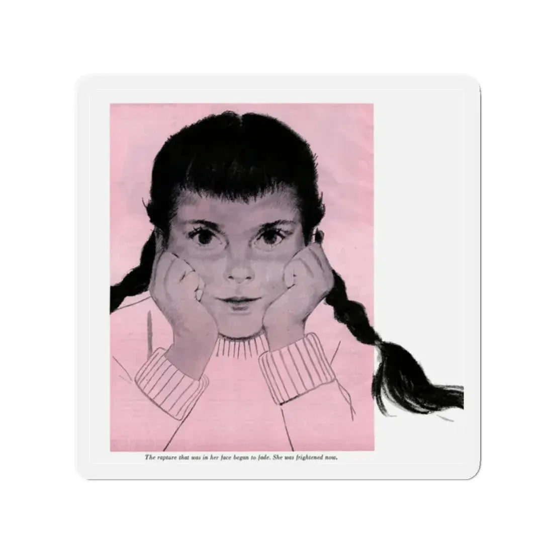 Stowaway (2), Cosmopolitan, July 1953 (Magazine Illustration) Refrigerator Magnet 2 Inch Die-Cut - The Sticker Space