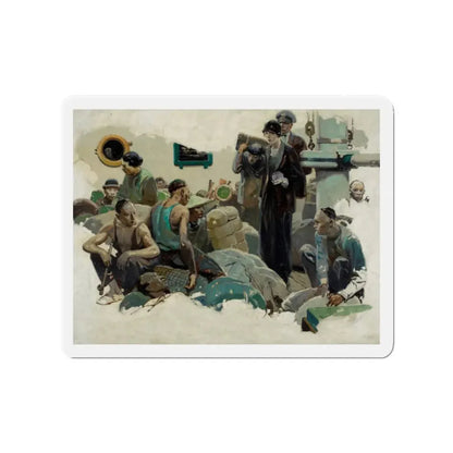 Stowaways, story illustration (Magazine Illustration) Refrigerator Magnet 2 Inch Die-Cut - The Sticker Space