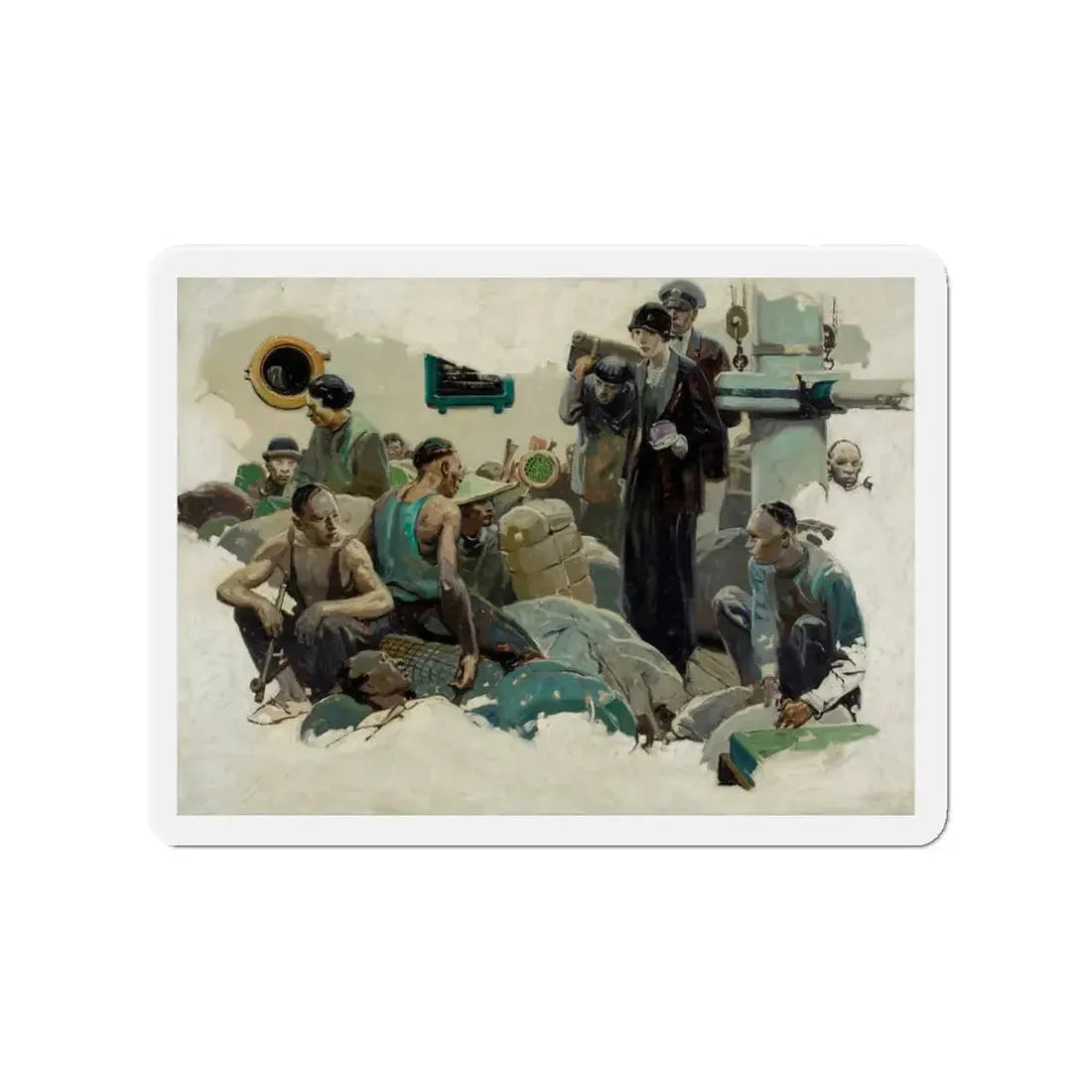 Stowaways, story illustration (Magazine Illustration) Refrigerator Magnet 3 Inch Die-Cut - The Sticker Space