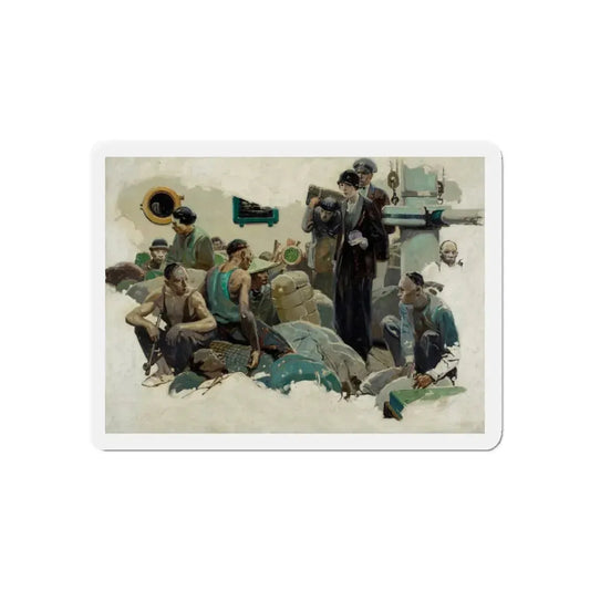 Stowaways, story illustration (Magazine Illustration) Refrigerator Magnet 6 Inch Die-Cut - The Sticker Space