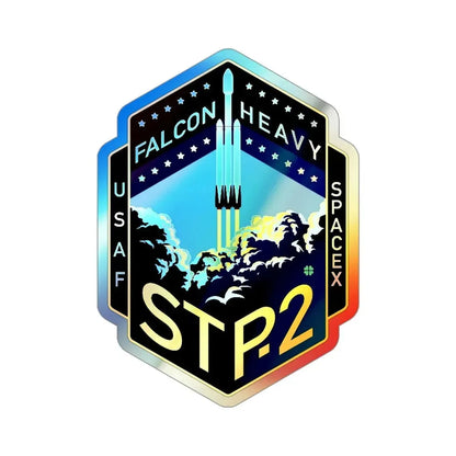STP-2 (SpaceX) Holographic STICKER Die-Cut Vinyl Decal 4 Inch Holographic - The Sticker Space