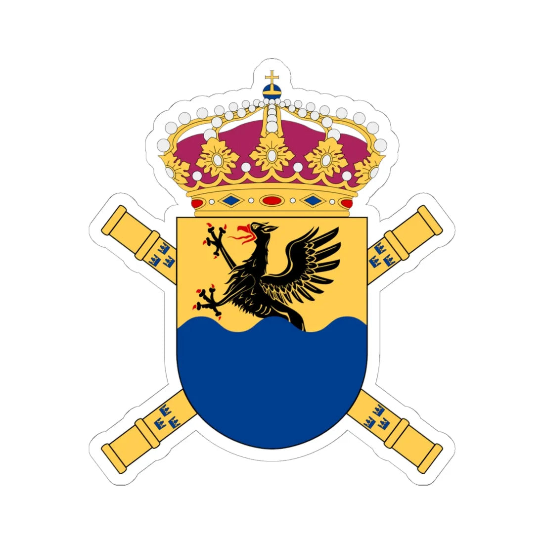 Östra arméfördelningen vapen (Sweden) (Coat of Arms) STICKER Vinyl Kiss-Cut Decal 6 Inch White - The Sticker Space