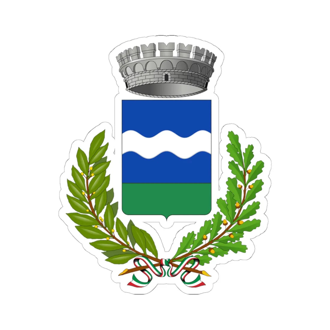 Stra-Stemma (Italy) (Coat of Arms) STICKER Vinyl Kiss-Cut Decal 6 Inch White - The Sticker Space