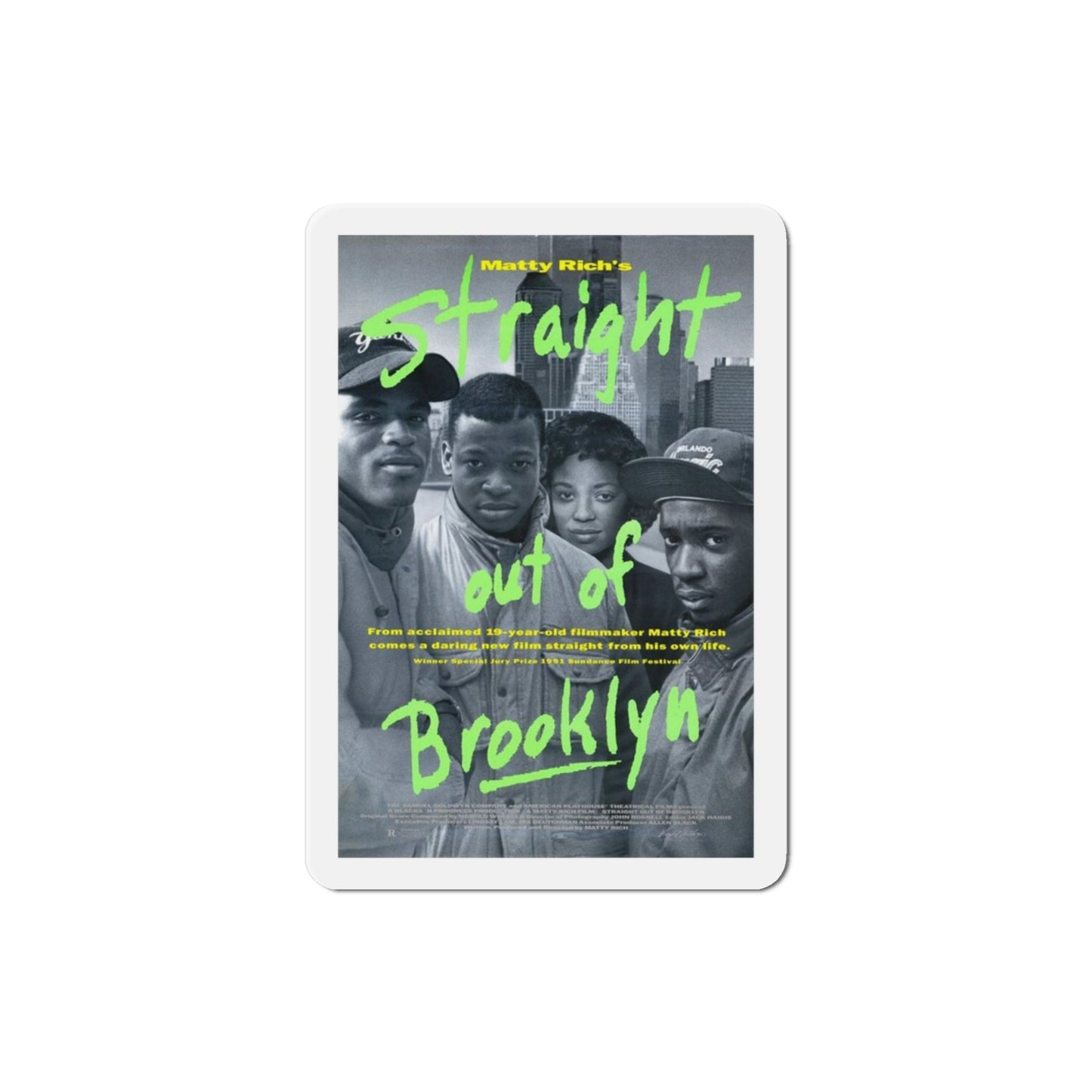 Straight Out of Brooklyn 1991 Movie Poster Die-Cut Magnet-3" x 3"-The Sticker Space