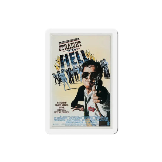 Straight to Hell 1987 Movie Poster Refrigerator Magnet 2 Inch - The Sticker Space