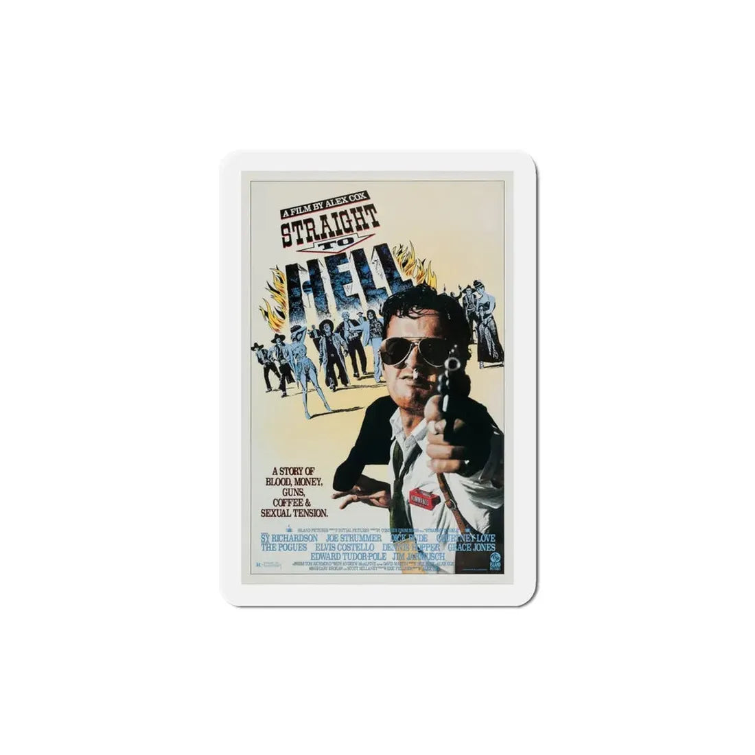 Straight to Hell 1987 Movie Poster Refrigerator Magnet 4 Inch - The Sticker Space