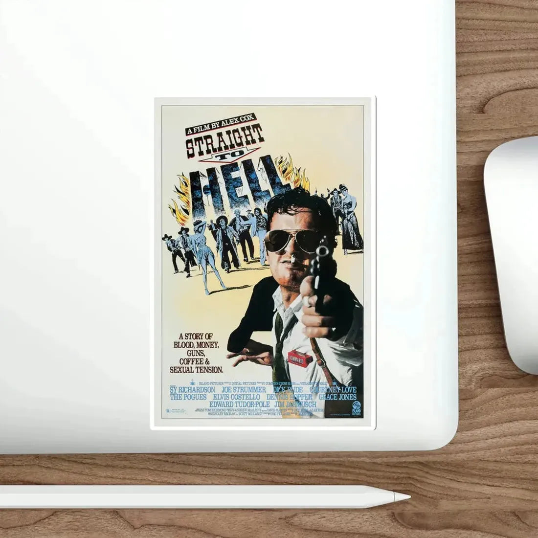 Straight to Hell 1987 Movie Poster STICKER Vinyl Die-Cut Decal - The Sticker Space