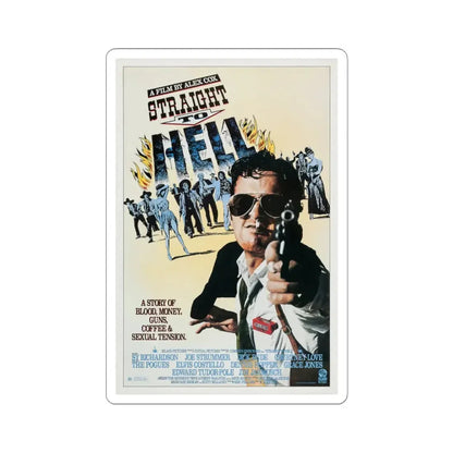 Straight to Hell 1987 Movie Poster - STICKER Vinyl Kiss-Cut Decal 3 Inch White - The Sticker Space