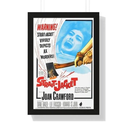 STRAIT-JACKET (2) 1964 - Framed Movie Poster 16″ x 24″ Black - The Sticker Space