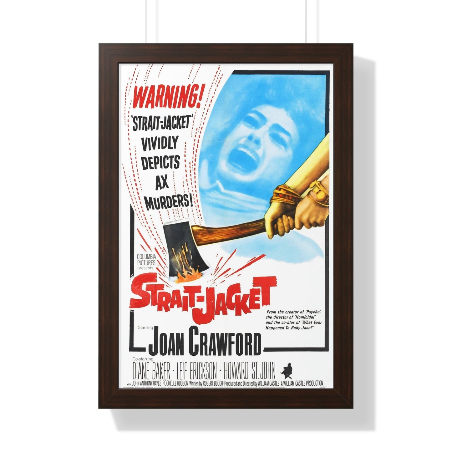 STRAIT-JACKET (2) 1964 - Framed Movie Poster-16″ x 24″-The Sticker Space