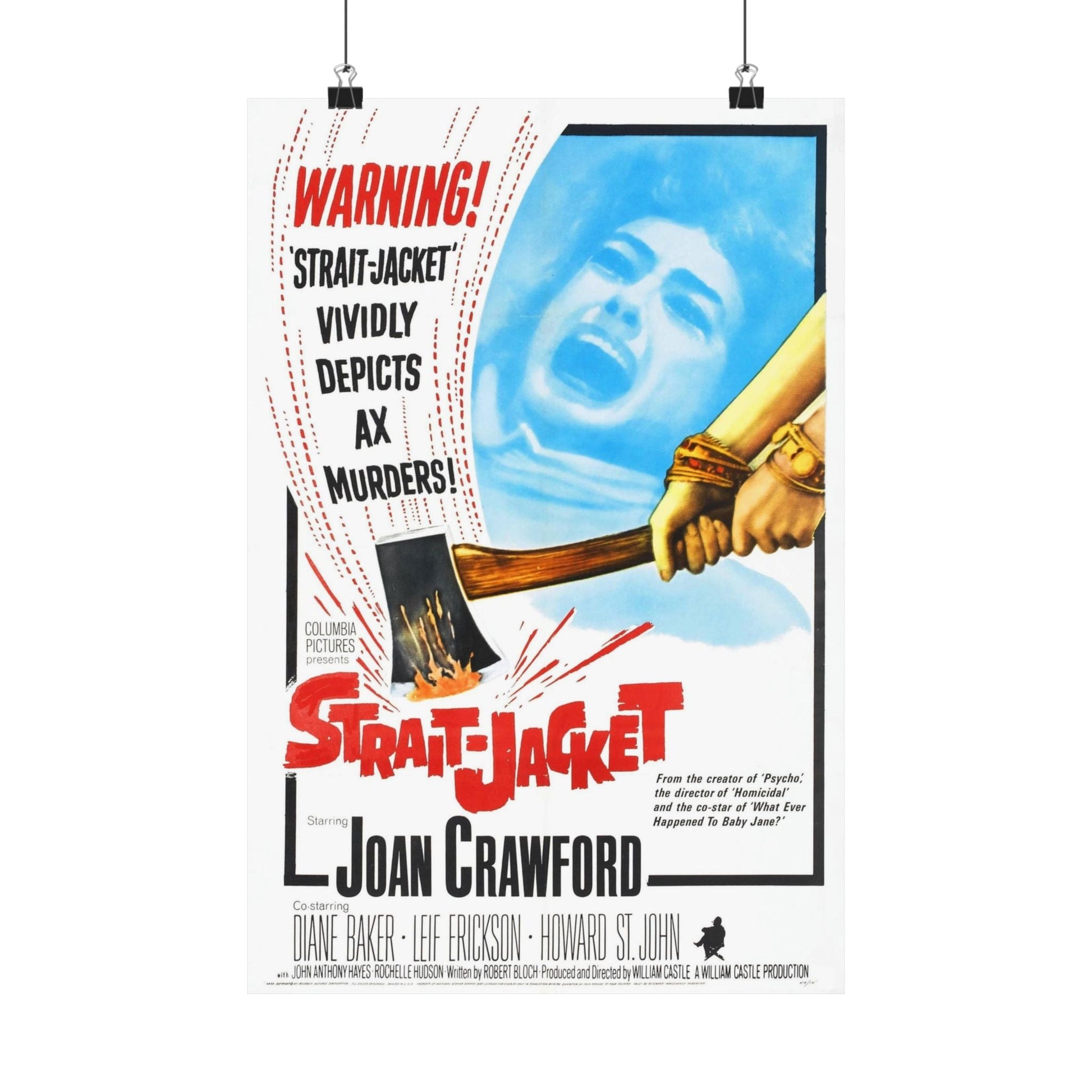 STRAIT-JACKET (2) 1964 - Paper Movie Poster-12″ x 18″-The Sticker Space