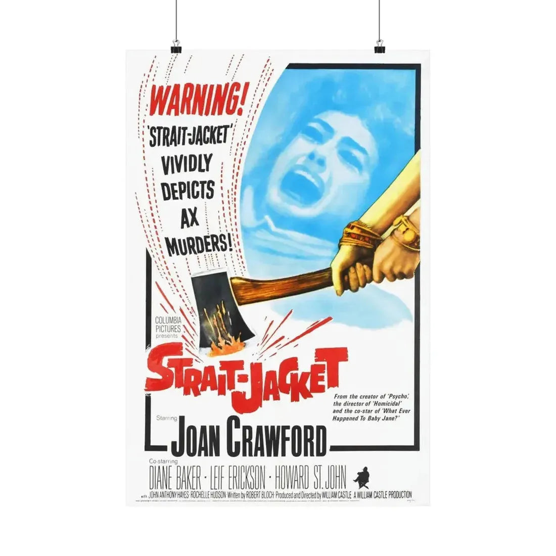STRAIT-JACKET (2) 1964 - Paper Movie Poster 20″ x 30″ Matte - The Sticker Space