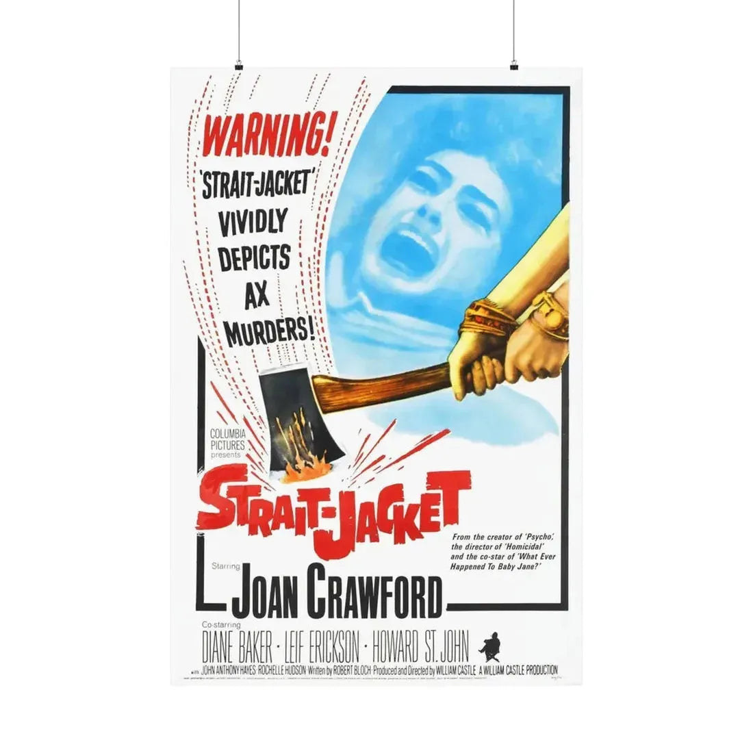 STRAIT-JACKET (2) 1964 - Paper Movie Poster 36" x 54" Matte - The Sticker Space