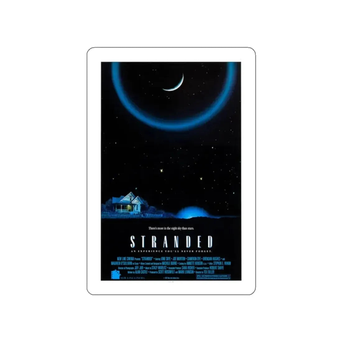 STRANDED 1987 Movie Poster STICKER Vinyl Die-Cut Decal 2 Inch - The Sticker Space