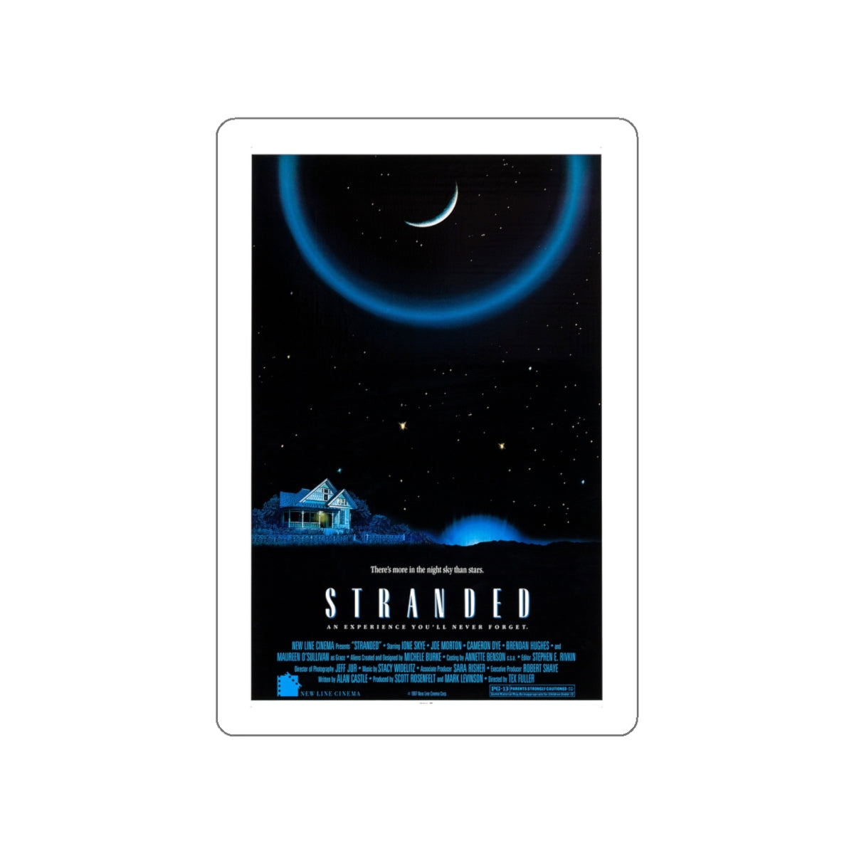 STRANDED 1987 Movie Poster STICKER Vinyl Die-Cut Decal-White-The Sticker Space