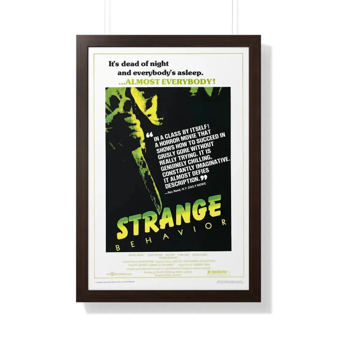 STRANGE BEHAVIOUR (DEAD KIDS) 1981 - Framed Movie Poster 20" x 30" Walnut - The Sticker Space