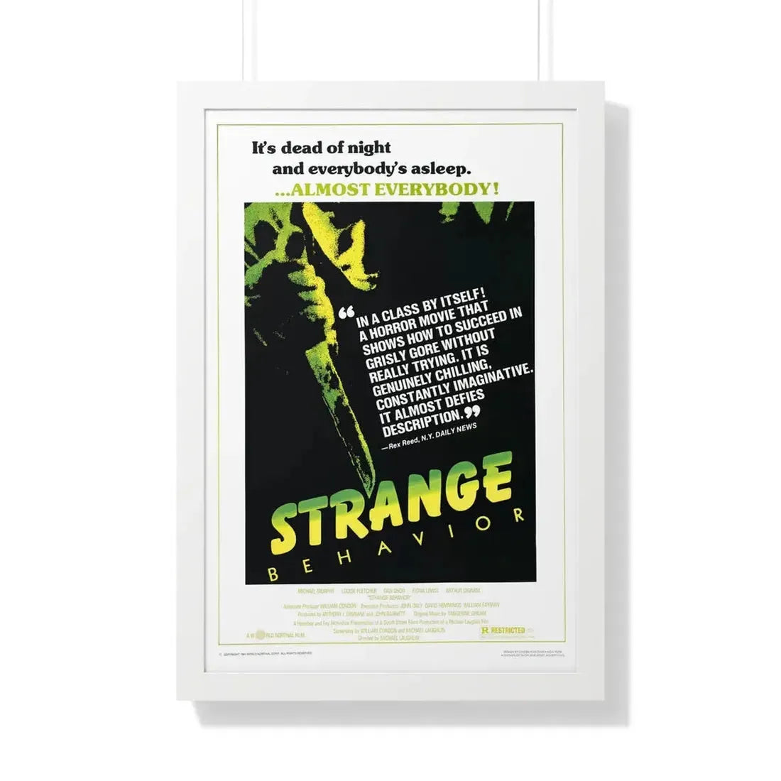 STRANGE BEHAVIOUR (DEAD KIDS) 1981 - Framed Movie Poster 20" x 30" White - The Sticker Space