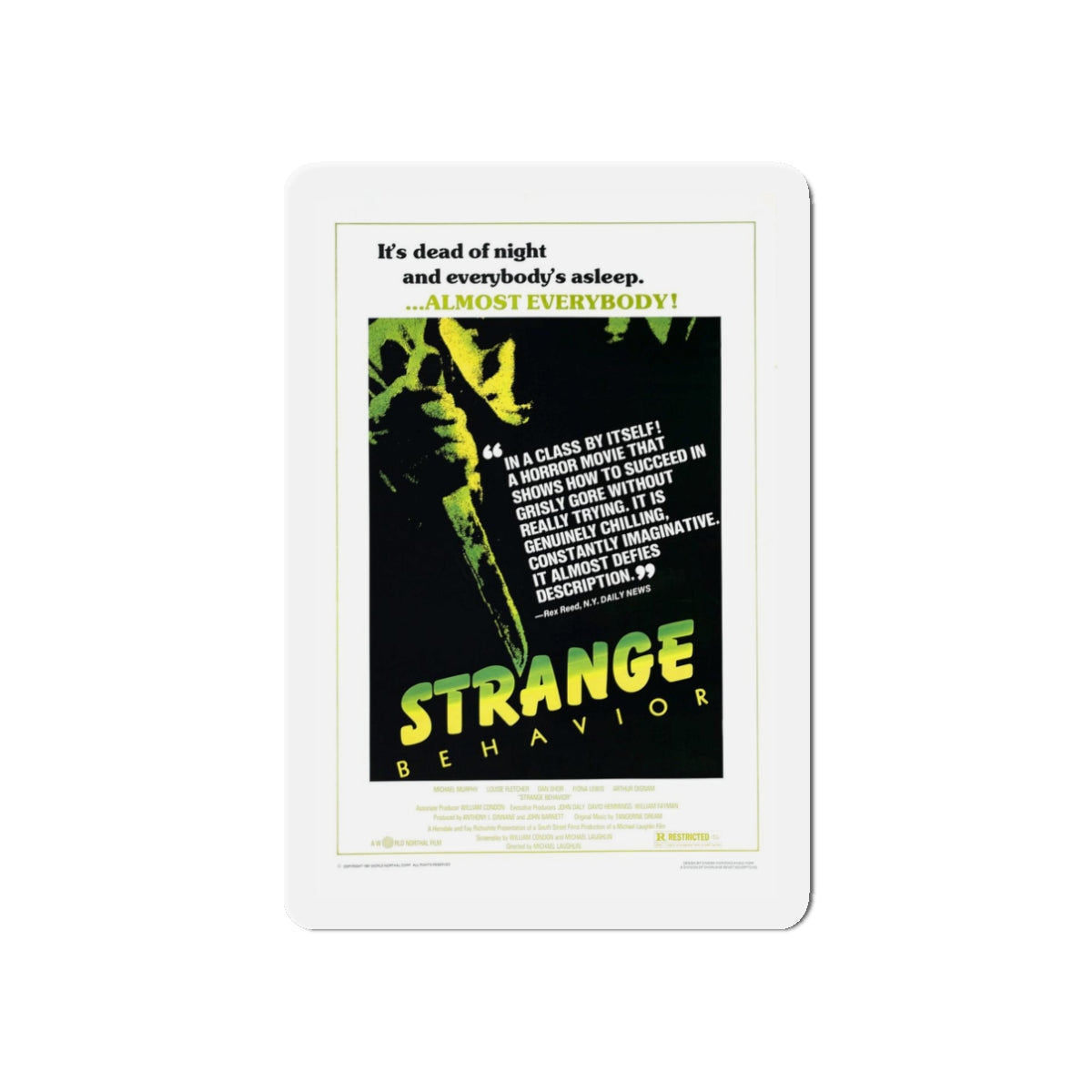 STRANGE BEHAVIOUR (DEAD KIDS) 1981 Movie Poster - Refrigerator Magnet-3" x 3"-The Sticker Space