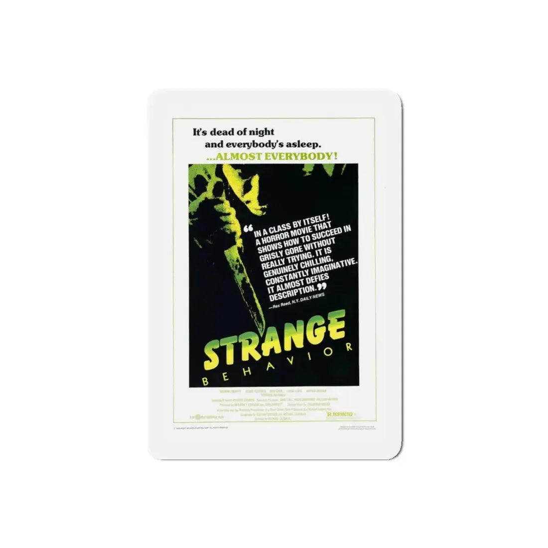 STRANGE BEHAVIOUR (DEAD KIDS) 1981 Movie Poster - Refrigerator Magnet 5 Inch Die-Cut - The Sticker Space