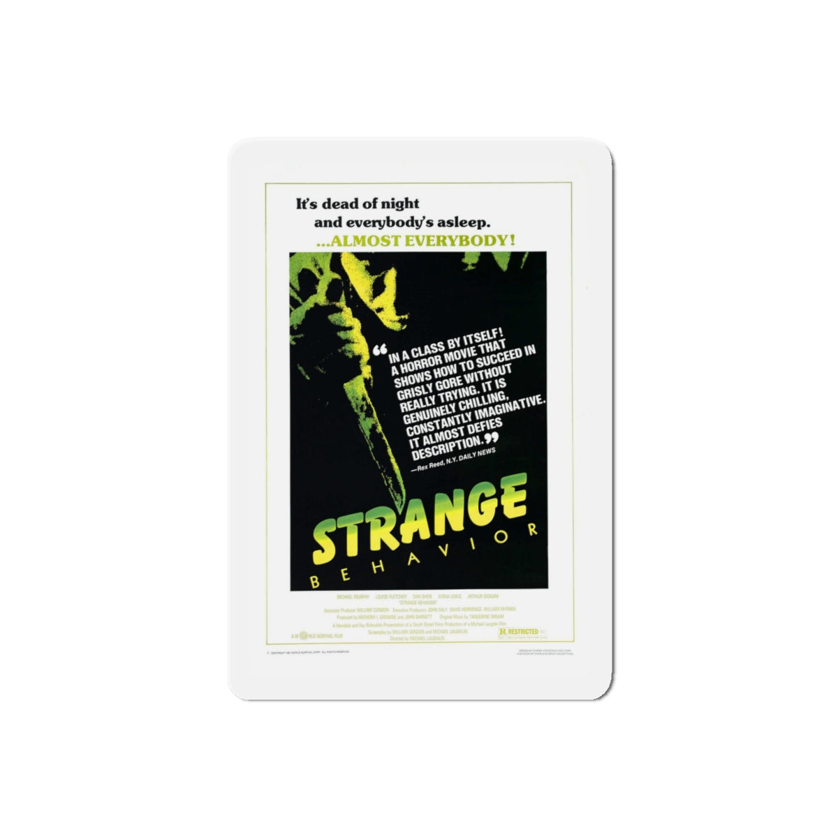 STRANGE BEHAVIOUR (DEAD KIDS) 1981 Movie Poster - Refrigerator Magnet-6" × 6"-The Sticker Space