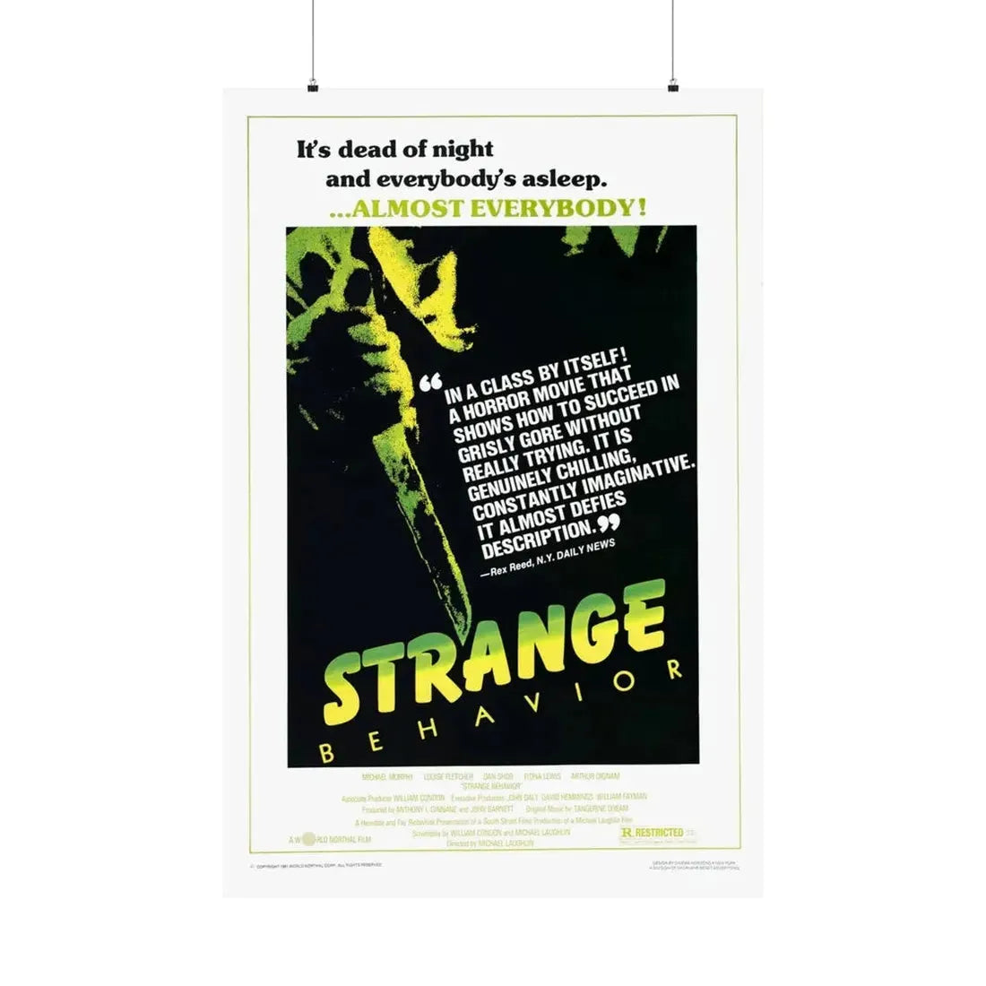 STRANGE BEHAVIOUR (DEAD KIDS) 1981 - Paper Movie Poster 36" x 54" Matte - The Sticker Space