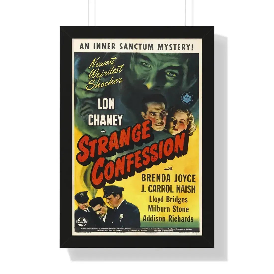 STRANGE CONFESSION 1945 - Framed Movie Poster 16″ x 24″ Black - The Sticker Space