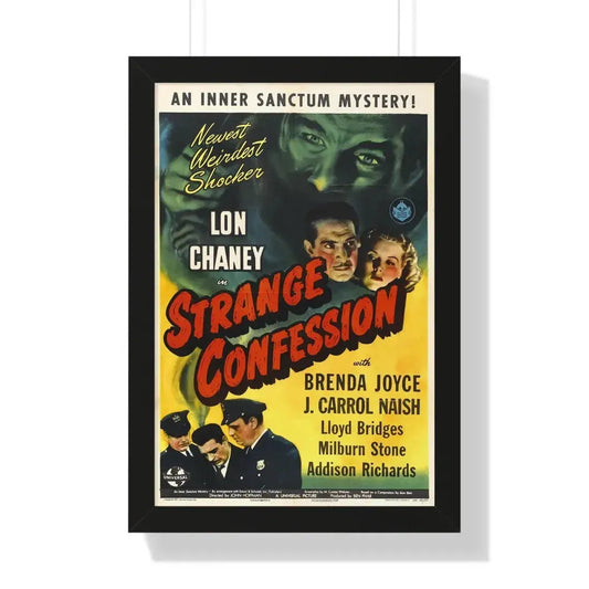 STRANGE CONFESSION 1945 - Framed Movie Poster 16″ x 24″ Black - The Sticker Space