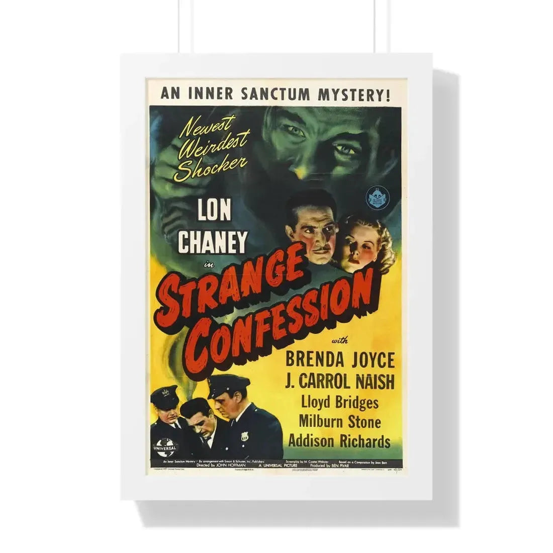 STRANGE CONFESSION 1945 - Framed Movie Poster 16″ x 24″ White - The Sticker Space